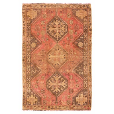 ECARPETGALLERY Hand-knotted Antalya Vintage Dark Copper Wool Rug - 3'6 x 5'5