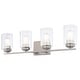 preview thumbnail 8 of 10, Park Ridge Bathroom Vanity Lighting Wall Fixture, Clear Glass Shade, Dimmable, LED Compatible, Over Mirror Mount Steel