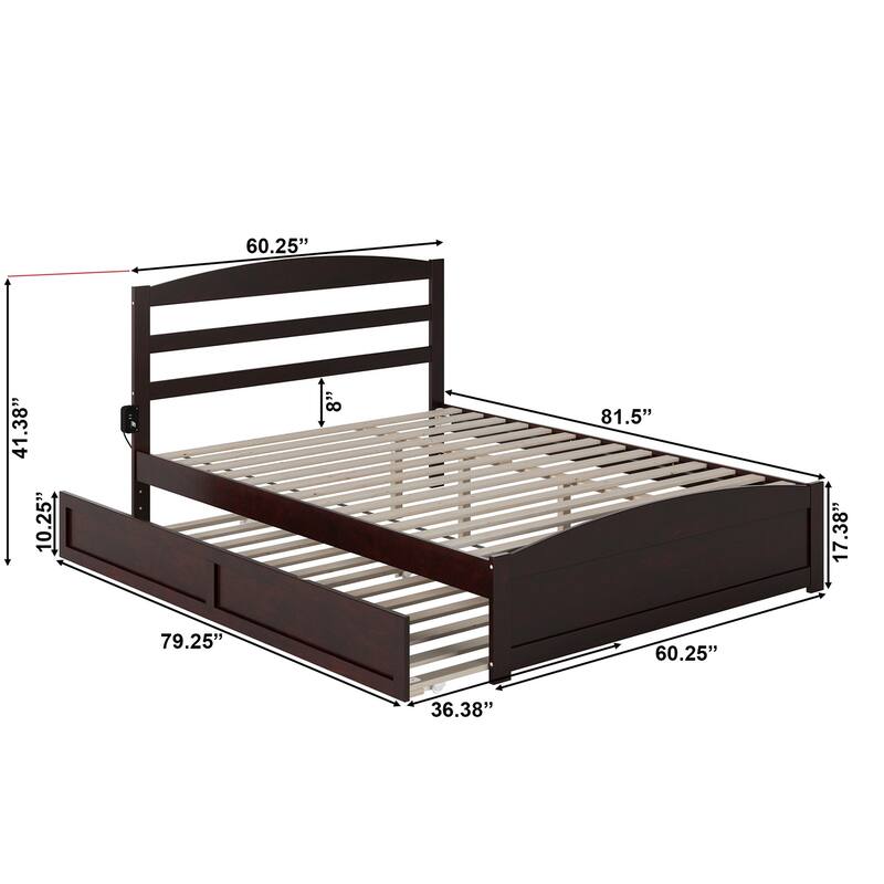 Warren Solid Wood Platform Bed with Footboard and Twin XL Trundle