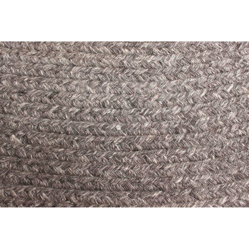 ECARPETGALLERY Braid weave Sienna Dark Grey Wool Rug - 5'3 x 7'3
