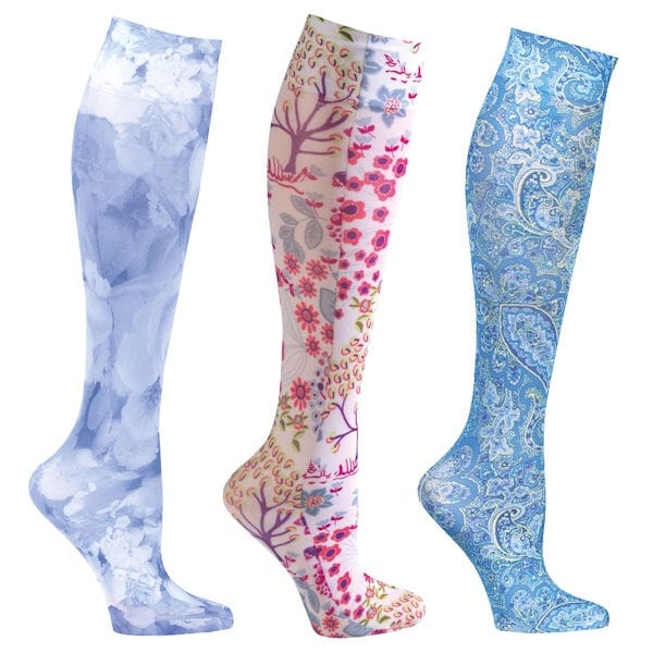 Women's Mild Compression Wide Calf Knee High Support Socks - 3 Pair