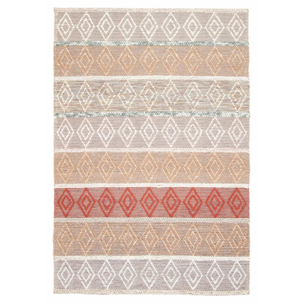 ECARPETGALLERY Braid weave Sienna Brown Wool Rug - 6'1 x 8'11