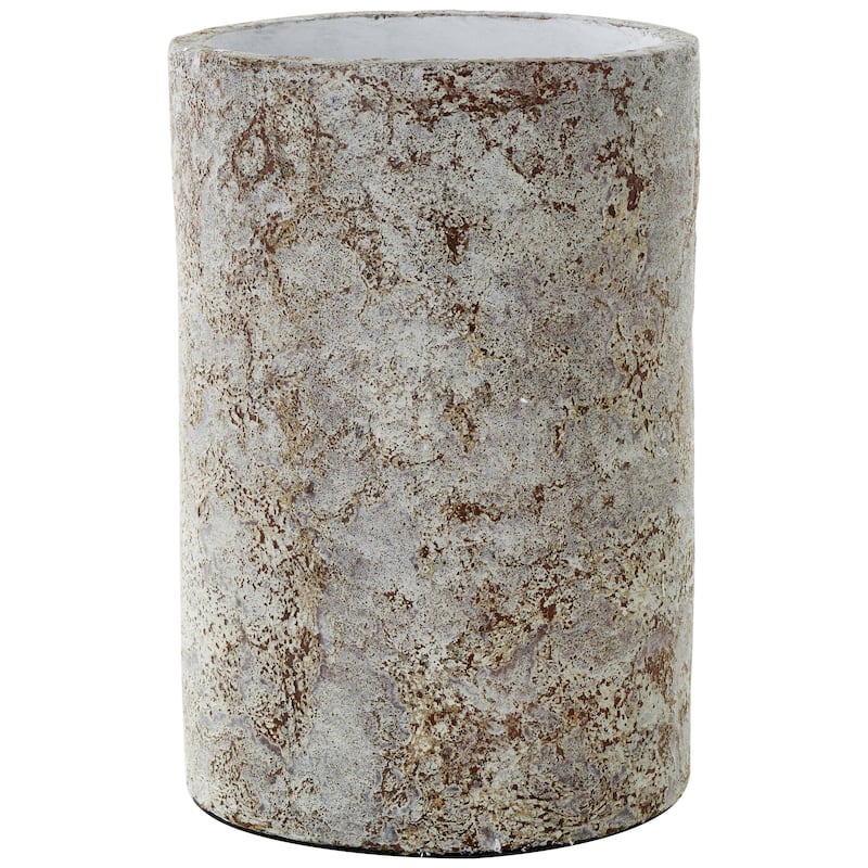 Ceramic Antique Style Wide Textured Decorative Vase - Brown - Roche River Decor