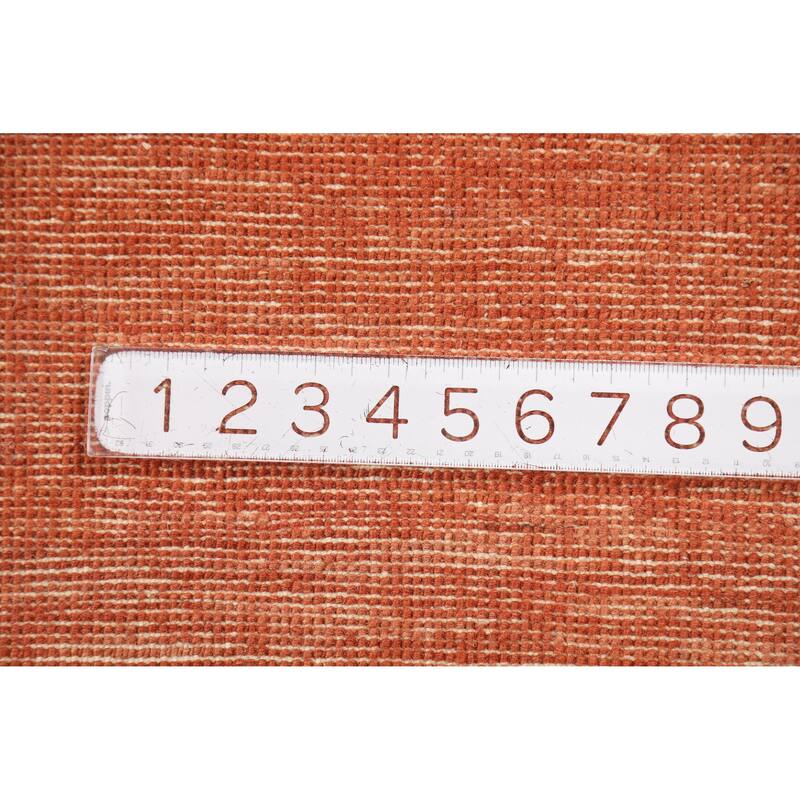 Contemporary Orange Gabbeh Oriental Accent Rug Handmade Wool Carpet - 2'10" x 4'1"