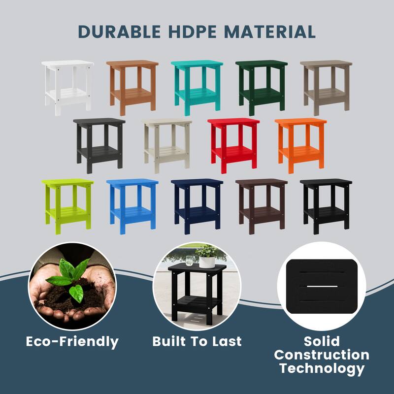 Brighton Outdoor Poly Two Shelf Side Table