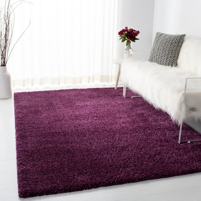 SAFAVIEH August Shag Solid 1.2-inch Thick Area Rug - 9' x 12' - Purple