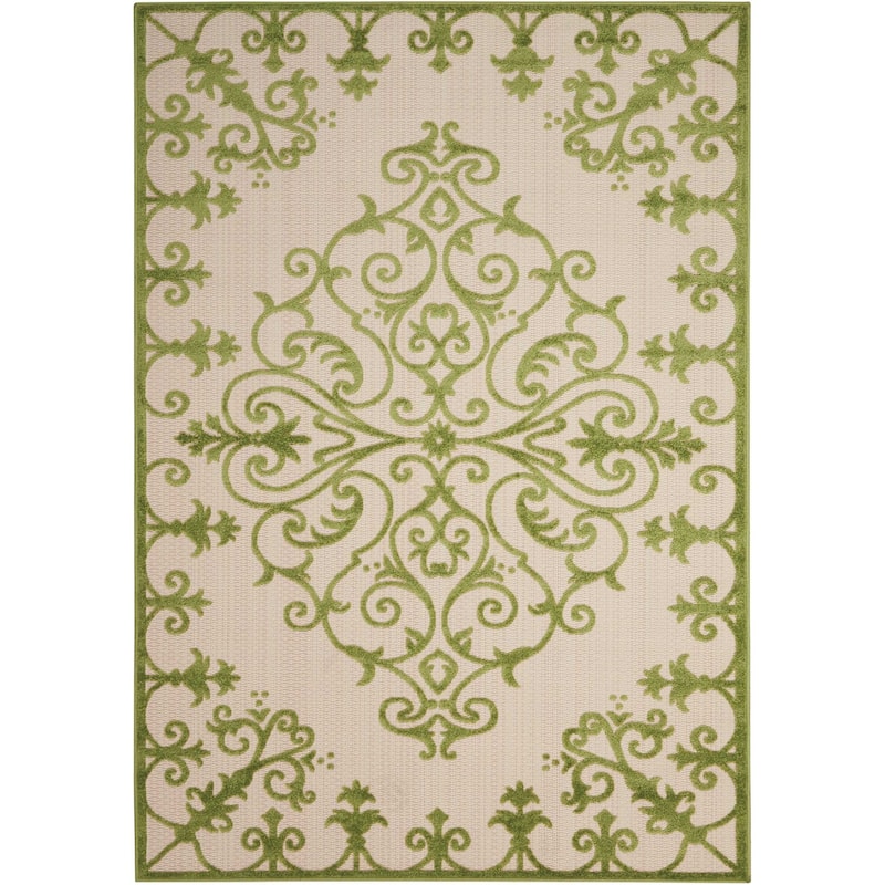 Nourison Aloha Modern Medallion Scroll Indoor / Outdoor Area Rug