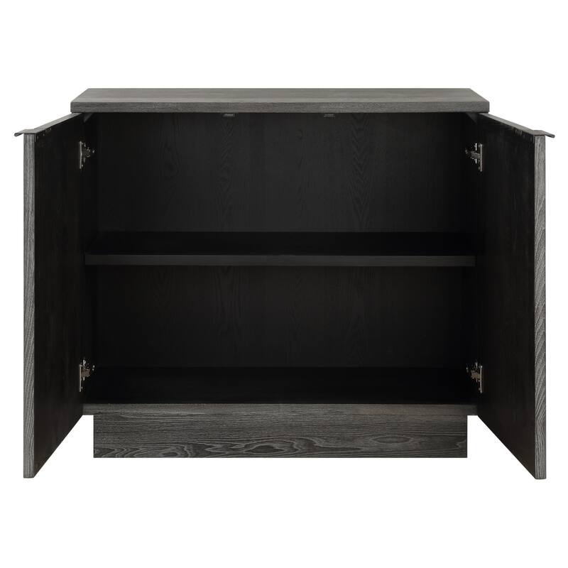 2-Door Storage Cabinet - 39.5" - Ebony Stained Finish