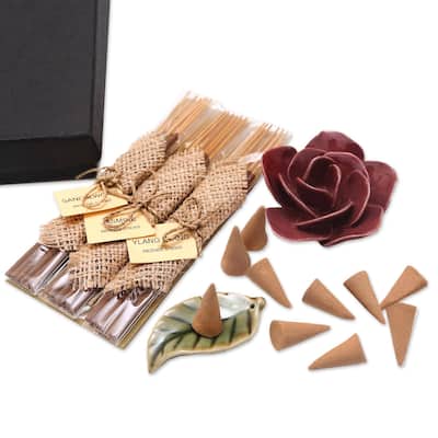 NOVICA Burgundy Rose, Aromatherapy boxed gift set