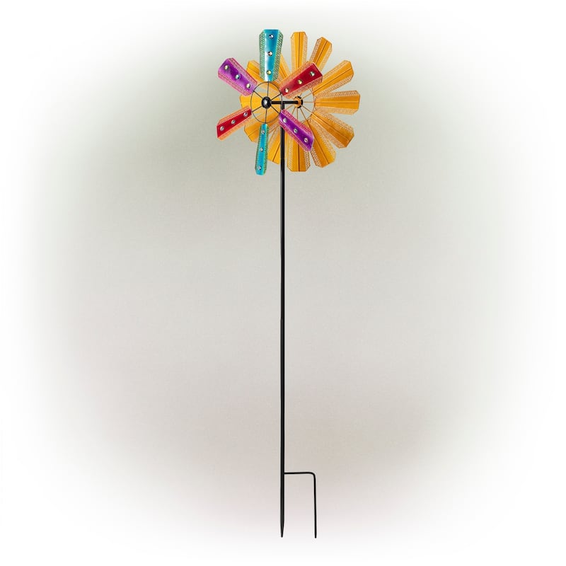 Alpine Corporation Outdoor Wind Spinner Stake Yard Decoration
