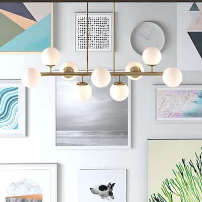 White Sphere Pendant Lighting for Kitchen Island, Futuristic Orb Globes (Black or Gold) - N/A