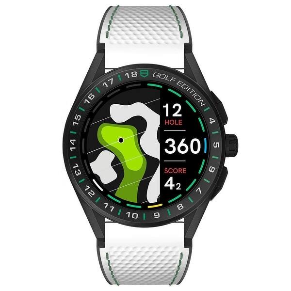 Shop Tag Heuer Men S Sbg8a82 Eb0206 Connected Golf Edition White Rubber Watch Black On Sale Overstock 31674558