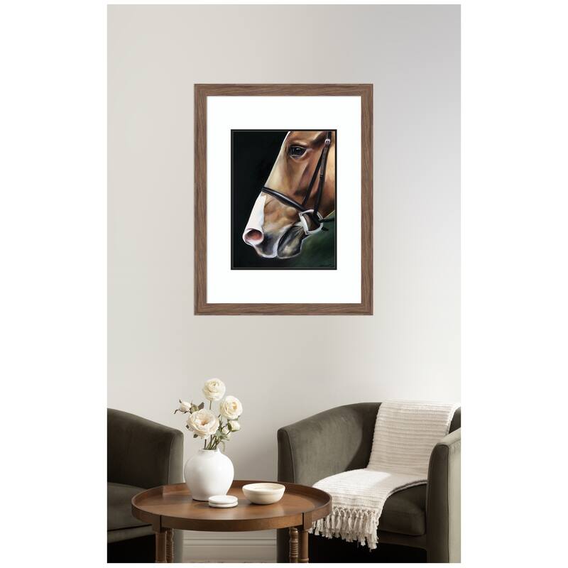 Kate and Laurel Chestnut Horse by Mary Sparrow Framed Wall Art Print