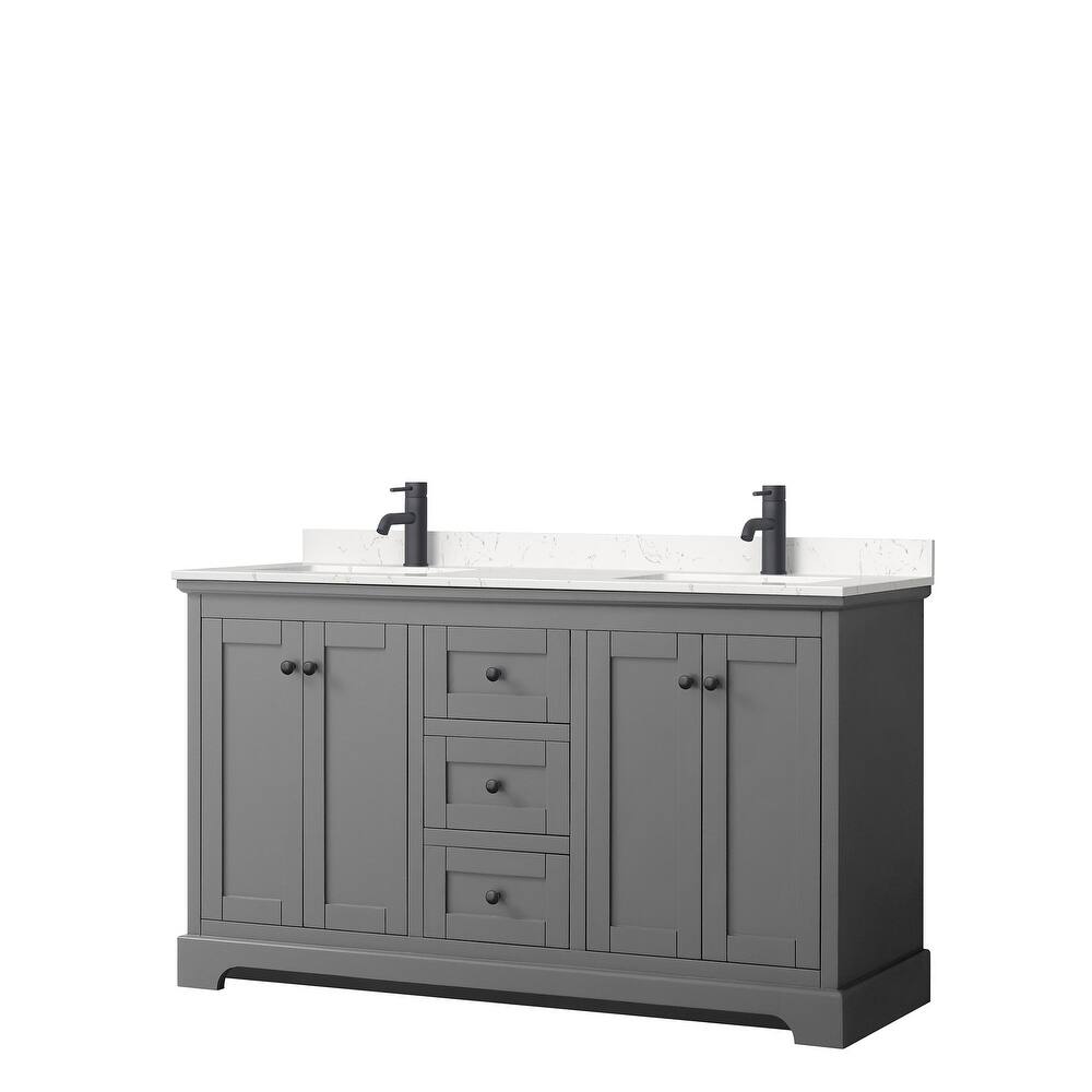 Avery 60 Inch Double Vanity, Cultured Marble Top