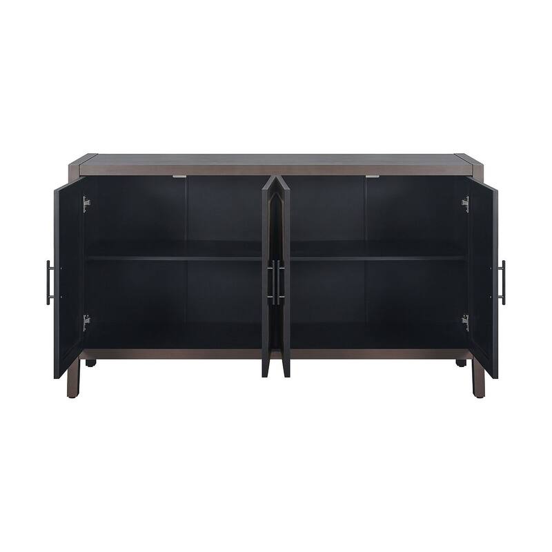 59.80"W Wooden Country Vintage Old Entryway Cabinet With 4 Doors