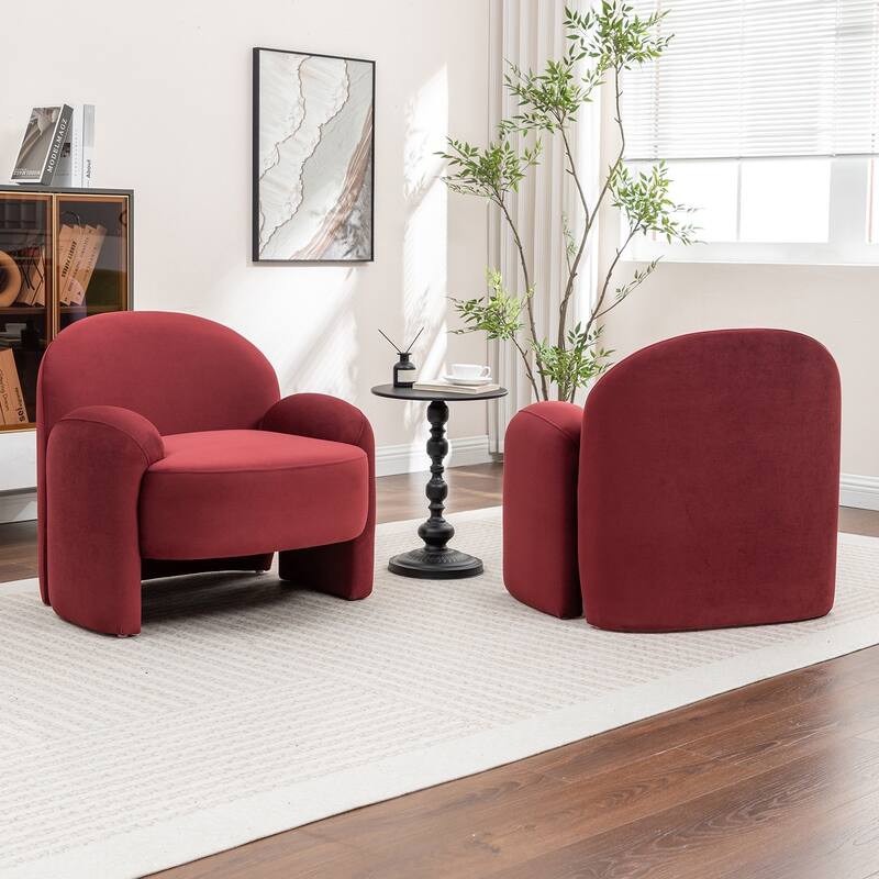 SEYNAR Modern Glam Velvet Thickened Seat Cushion Accent Chair Set of 2