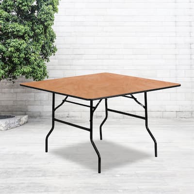 48-inch Square Wood Folding Banquet Table
