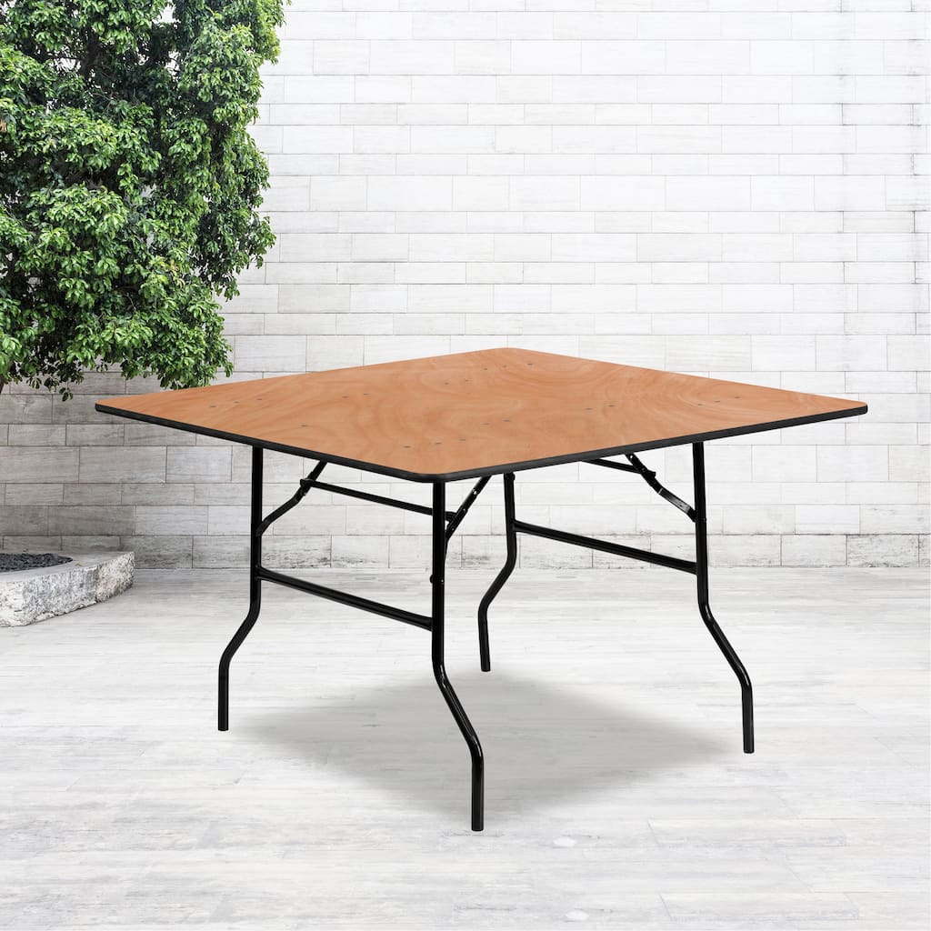 48-inch Square Wood Folding Banquet Table