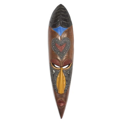 Handmade Ghanaian Love African wood mask (Ghana)