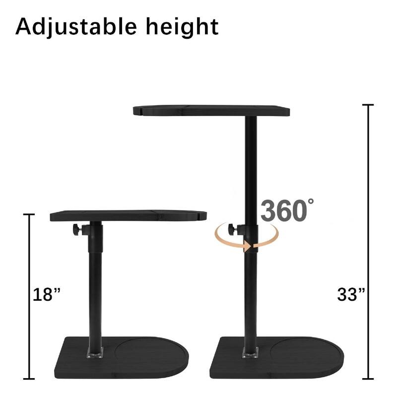 360° Rotatable Sofa Tray Table - 15.7"D x 9.8"W x 25"H