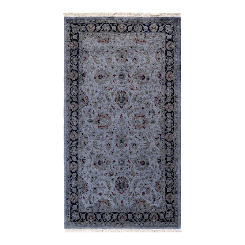 Overton Hand Knotted Wool Vintage Inspired Modern Contemporary Overdyed Gray Area Rug - 3' 1" x 5' 5"
