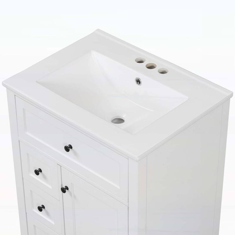24" Black Bathroom Vanity with Sink