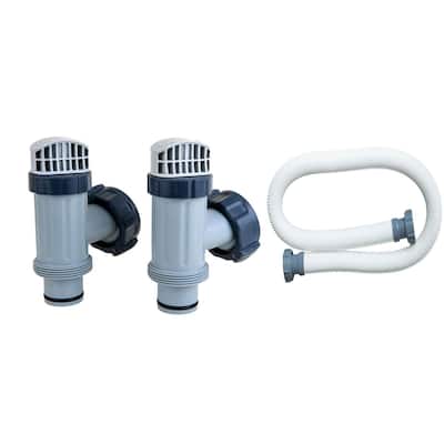 Intex Plunger Valve Part (2 Pack) +1.5 Inch Pool Pump Replacement Hose (2 Pack) - 1.4