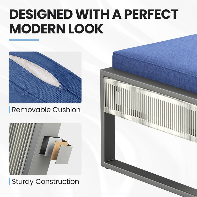 All-Weather Wicker Outdoor Ottomans PE Rattan Ottomans