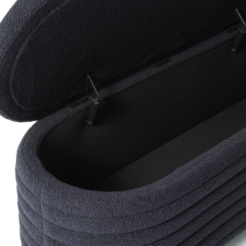 Bayville Sherpa Polyester Flip Top Storage Ottoman - 54"