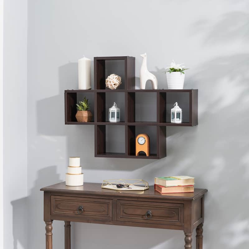 Cubby Laminated Walnut Veneer Shelving Unit by Danya B