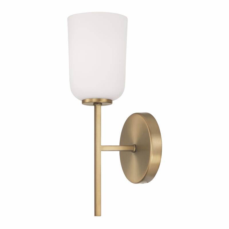 Lawson 1-light Wall Sconce w/ Soft White Glass - Aged Brass