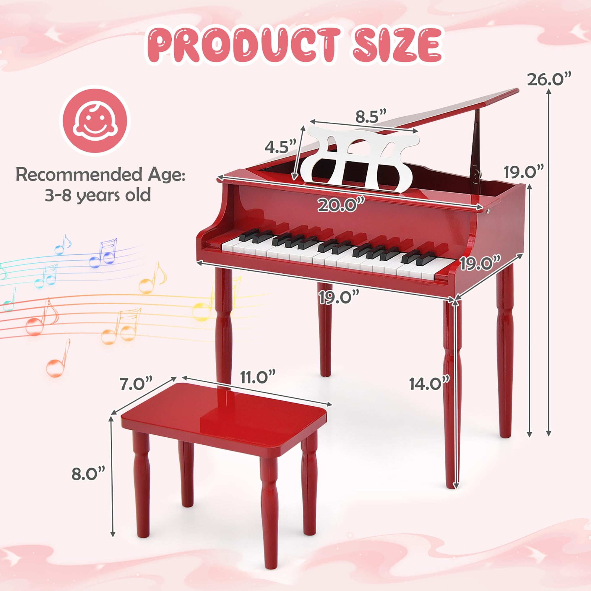 Toddler baby grand piano online