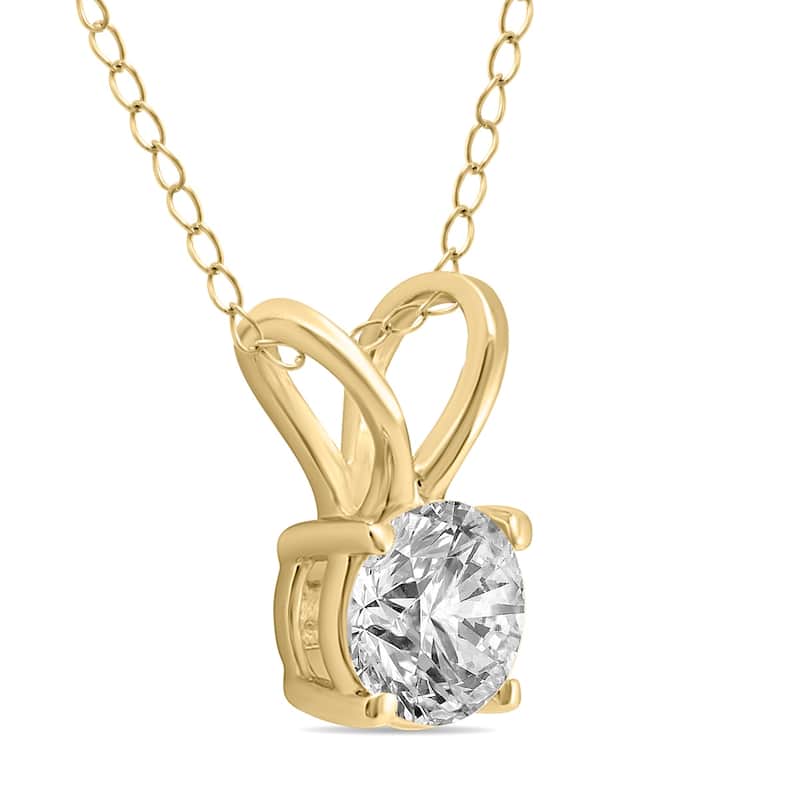 Marquee 1/3 Carat Round Diamond Solitaire Pendant in 14K Yellow Gold