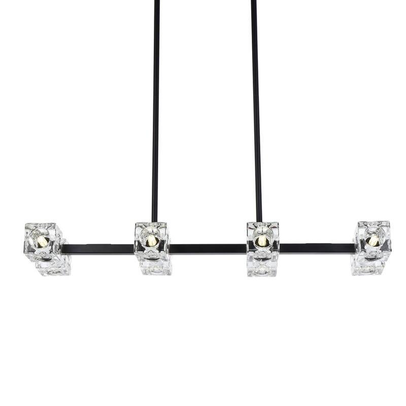 Elegant Lighting LD920D30 Lyra 8 Light 30" Wide Linear Pendant - Black