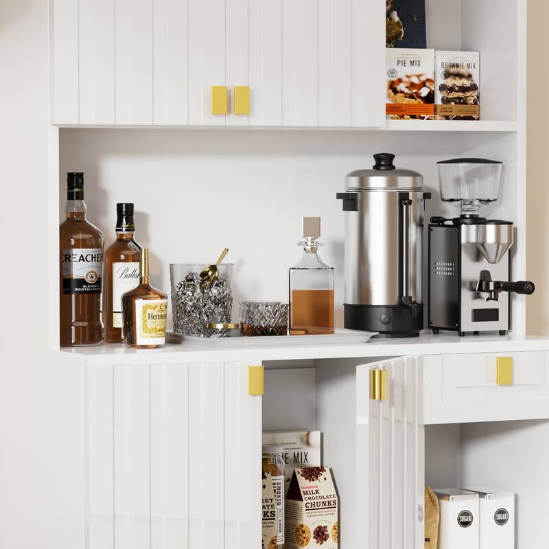 Meyreso Wood Tall Furniture - Kitchen Pantry Storage Cabinet with Doors