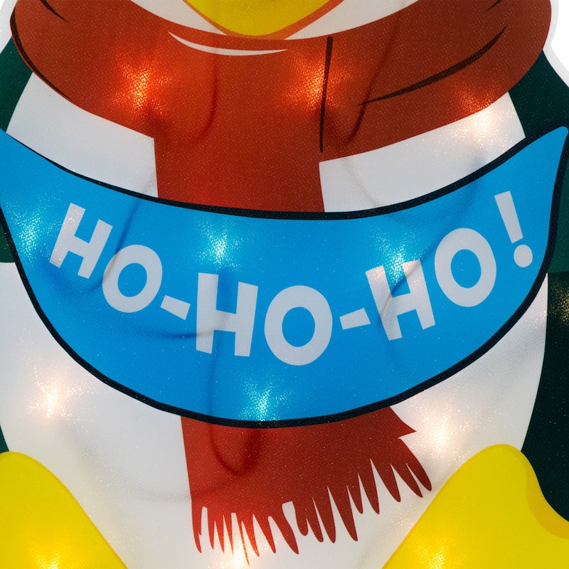 17.5" Lighted Penguin Christmas Window Silhouette