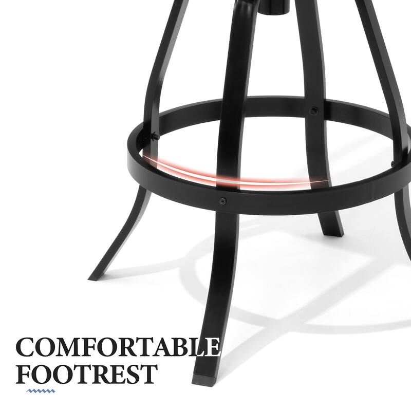 Outdoor Indoor Patio Bar Stools Aluminum Swivel Bar Chair with Sunbrella Cushion