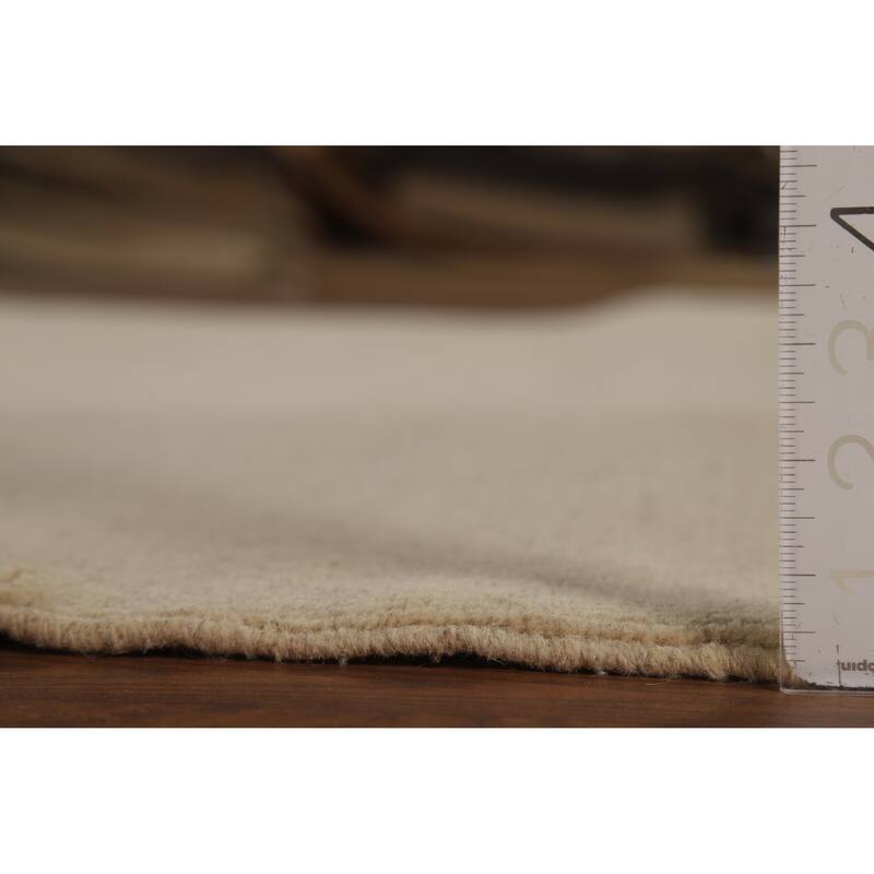 Modern Gabbeh Area Rug Handmade Oriental Beige Wool Carpet - 6'6" x 9'9"