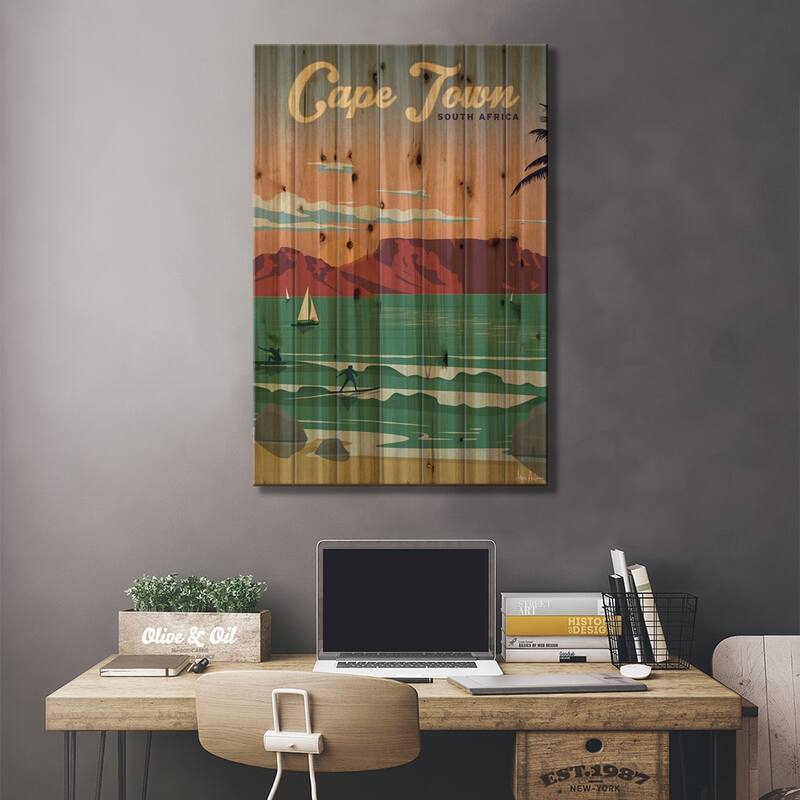 Cape Town Print On Wood by IdeaStorm Studios - Multi-Color