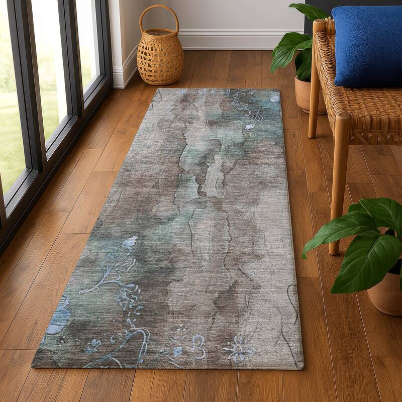Premium Washable Super Soft Abstract Chic Mayfield Rug - Taupe - 2'3" x 7'6"