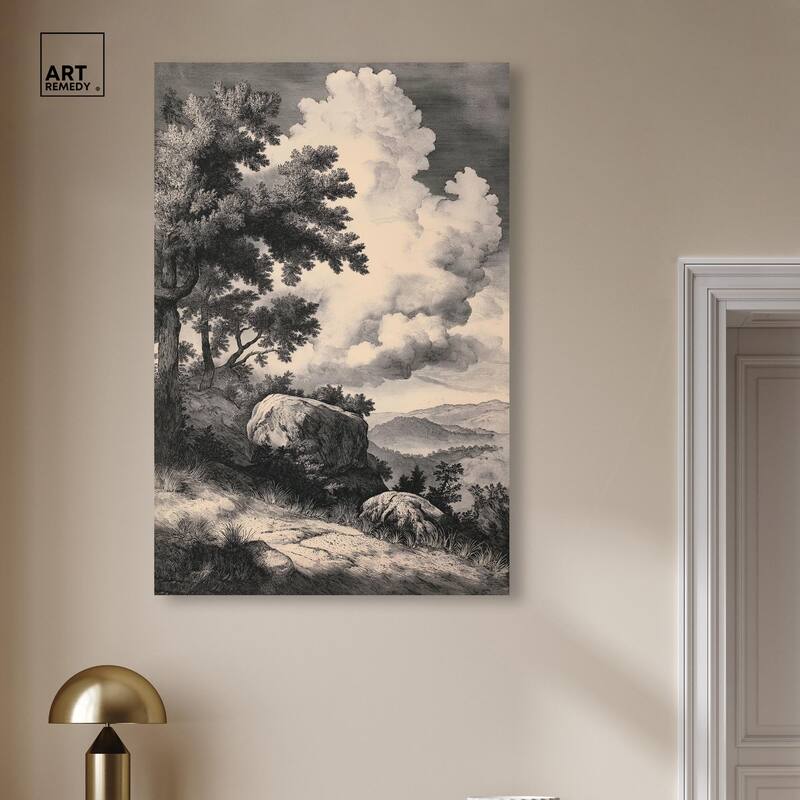 Chiaroscuro Cliffs Canvas by Art Remedy, Gallery Wrapped
