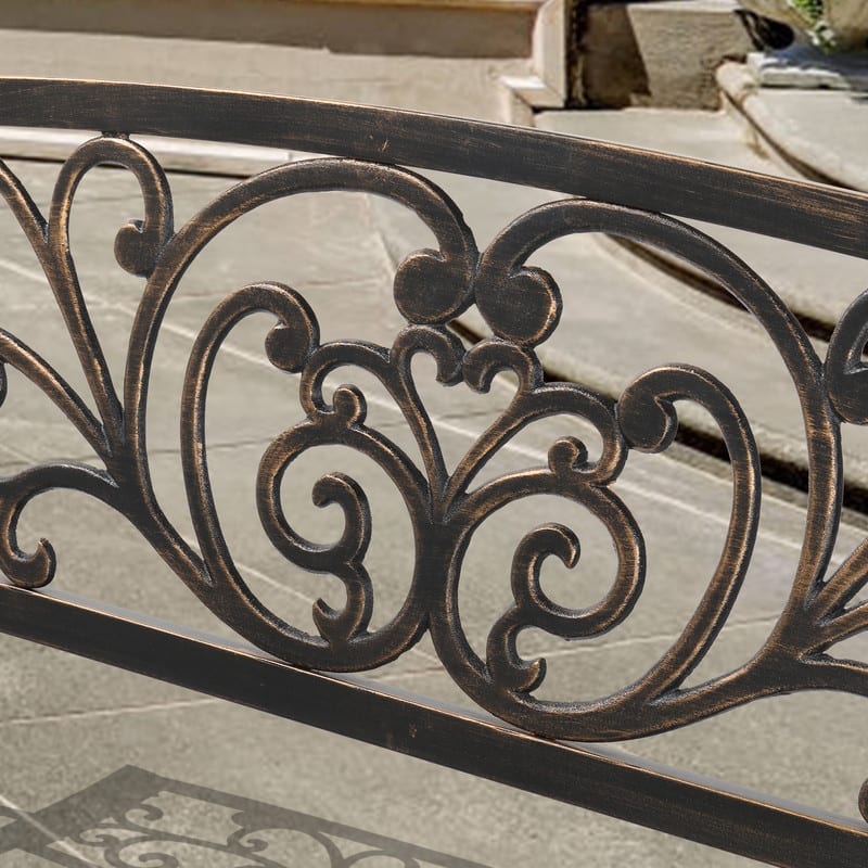 Outdoor 50" Powder-Coat Iron Park Bench Loveseat Chair