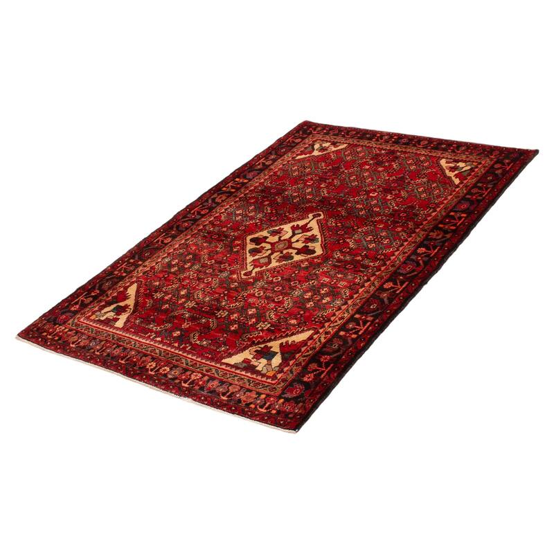ECARPETGALLERY Hand-knotted Andelz Red Wool Rug - 4'6 x 7'0
