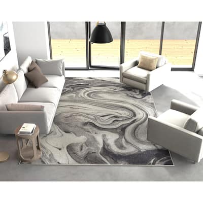Strick & Bolton Rizzetta MarbleGrey Area Rug