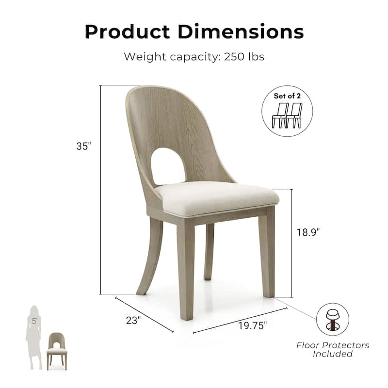 Furniture of America Piez Modern Bentwood Curved Wooden Side Chair (Set of 2)