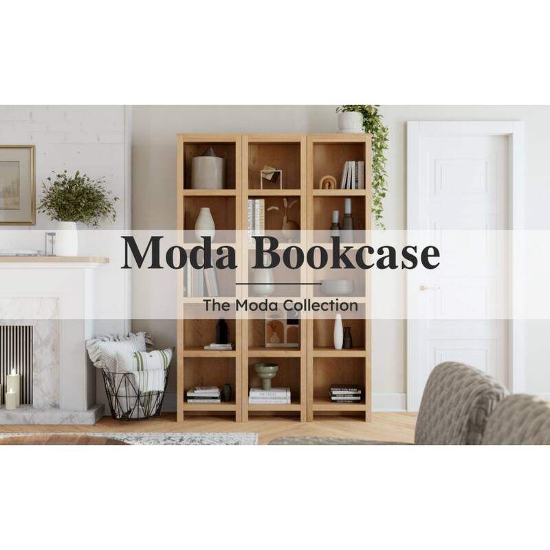 Prepac Moda 80" H 5-Tier Narrow Bookcase, Modern Storage Accent Bookshelf with 3 Adjustable Shelves for Home Office, Living Room