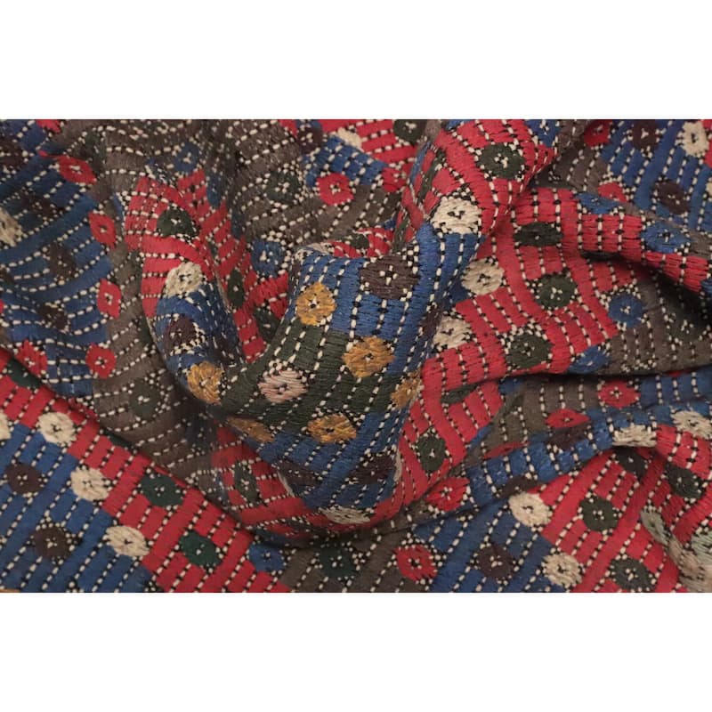 Hand Woven Oriental 100% Wool Carpet Southwestern Tribal Multi-Colored Kilim Area Rug - 8' 8'' X 5' 5''