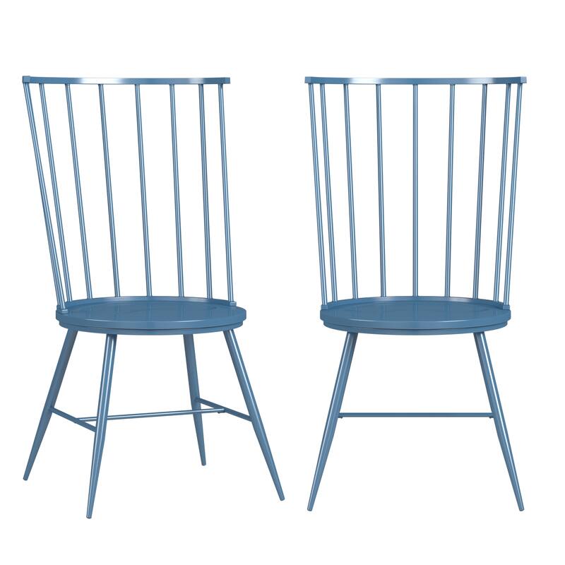 Krumlov High Back Windsor Classic Dining Chairs (Set of 2) - Blue