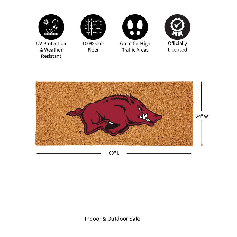 University of Arkansas Full Color Indoor/Outdoor Coir Mat