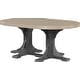 preview thumbnail 32 of 82, Poly Lumber Round Dining Table Set with Island Chairs Dining Height - Weatherwood & Black